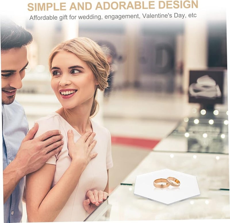 Luxshiny 3Pcs Acrylic Mirror Jewelry Display Stand Hexagonal Photography Props - Image 4